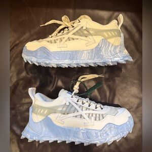 OFF-WHITE Odsy-1000 White Beige Blue Marble US 13M EU 47 - Like New!